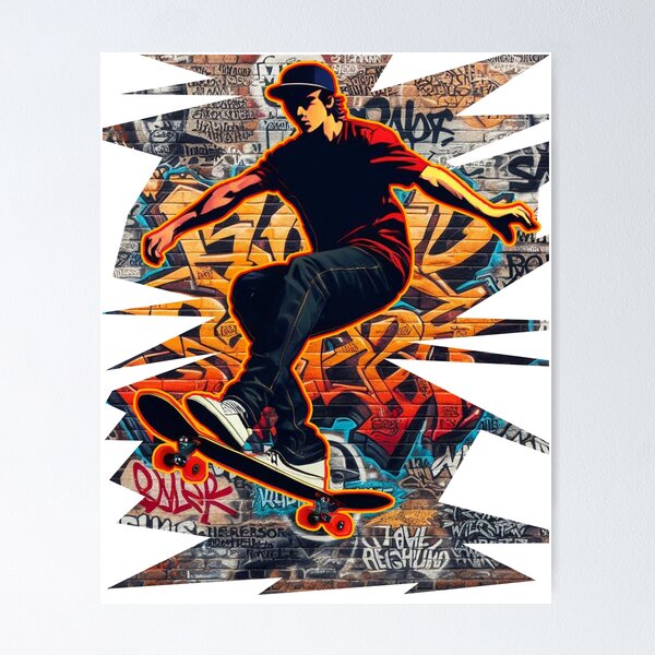 Artikel-Vorschau von Skateboard - Skateboarding-Graffiti, designt und verkauft von Bukhisz.