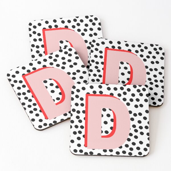Item preview, Black & White Dalmatian Print Spots With Pink Letter D designed and sold by Laura Dawson.