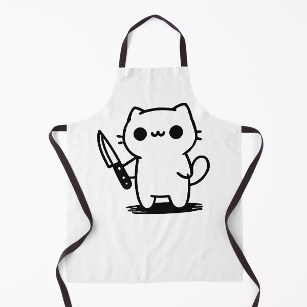 Item preview, Funny Cute Cat with Knife Doodle - Adorable & Humorous Cat designed and sold by Unitepeople.