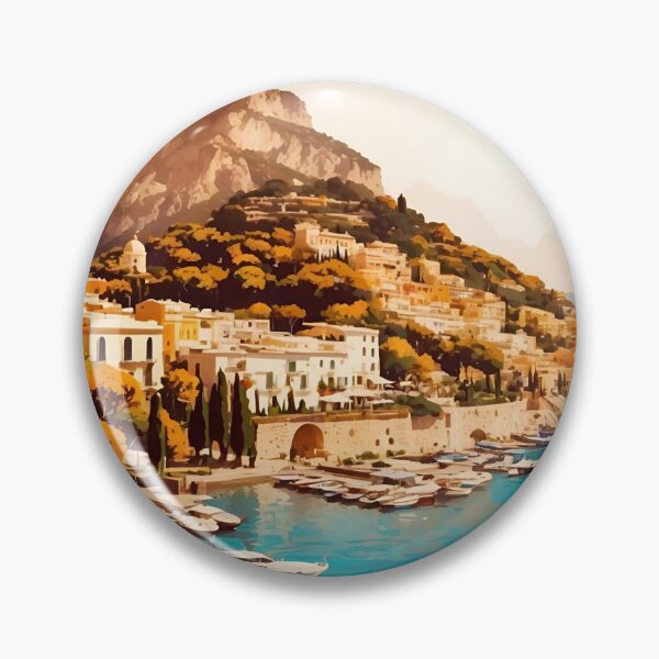 Item preview, Capri Elegance:Retro-Inspired Art Capturing Island's Alllure designed and sold by Ceemko's Vintage Corner.
