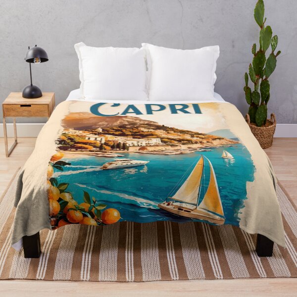 Item preview, Capri Elegance:Retro-Inspired Art Capturing Island's Alllure designed and sold by Ceemko's Vintage Corner.