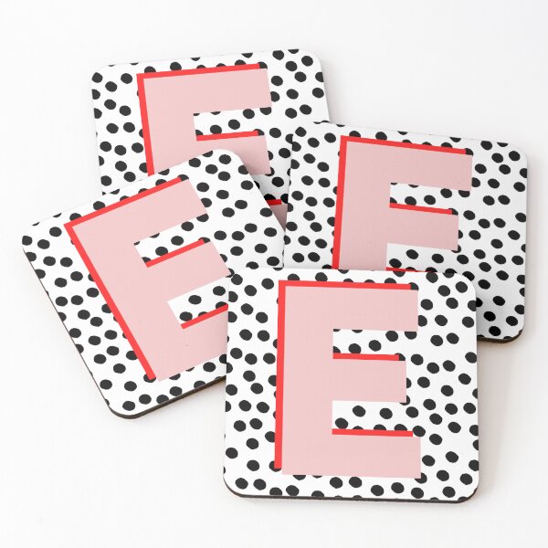 Item preview, Black & White Dalmatian Print Spots With Pink Letter E designed and sold by Laura Dawson.