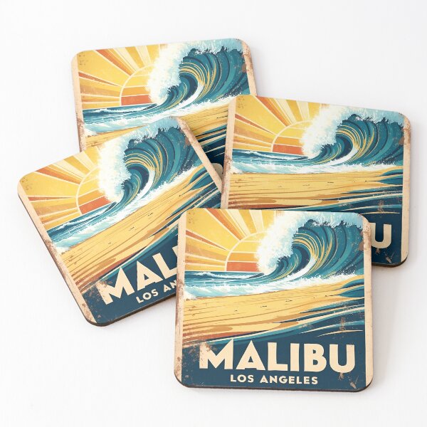 Item preview, Malibu's Golden Era: Vintage-Inspired Artwork Iconic Shores designed and sold by Ceemko's Vintage Corner.