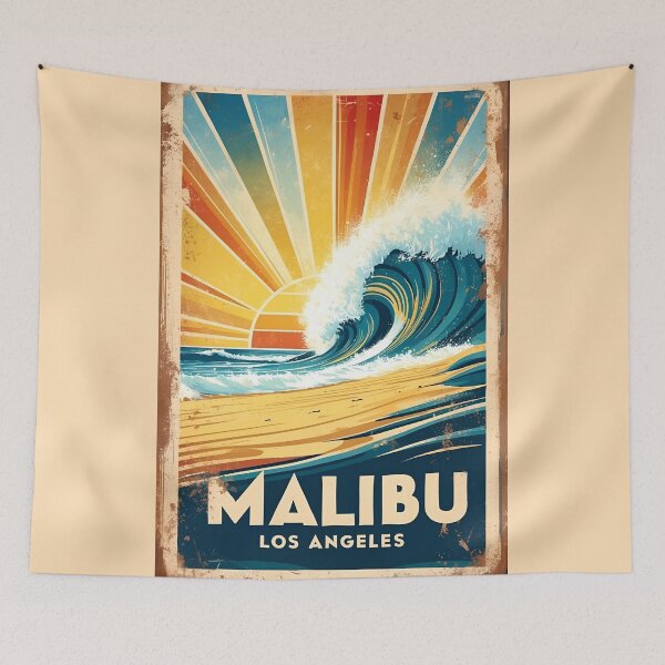 Item preview, Malibu's Golden Era: Vintage-Inspired Artwork Iconic Shores designed and sold by Ceemko's Vintage Corner.