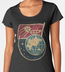 CCCP Flag Satellite Premium Scoop T-Shirt