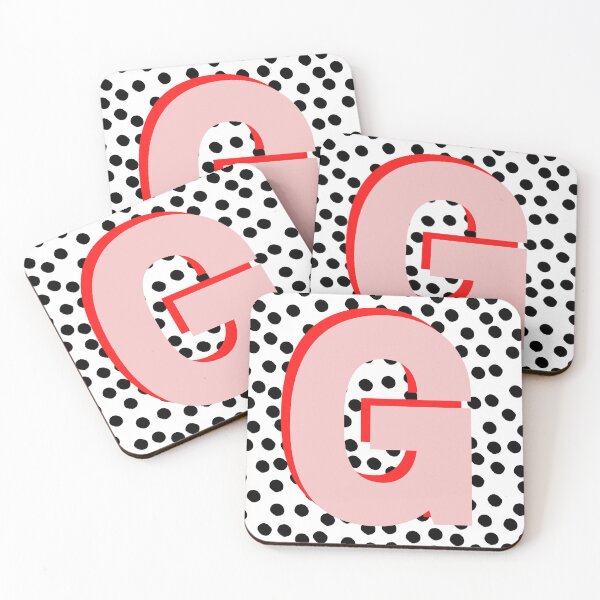 Item preview, Black & White Dalmatian Print Spots With Pink Letter G designed and sold by Laura Dawson.