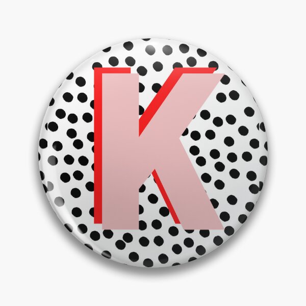 Item preview, Black & White Dalmatian Print Spots With Pink Letter K designed and sold by Laura Dawson.