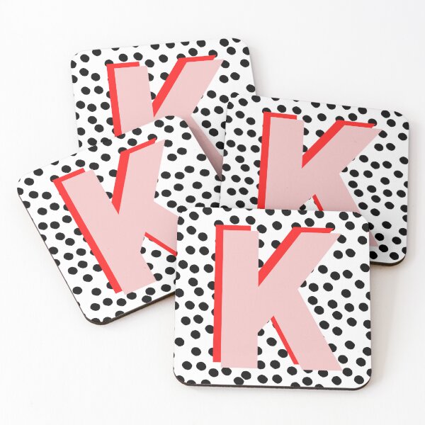 Item preview, Black & White Dalmatian Print Spots With Pink Letter K designed and sold by Laura Dawson.