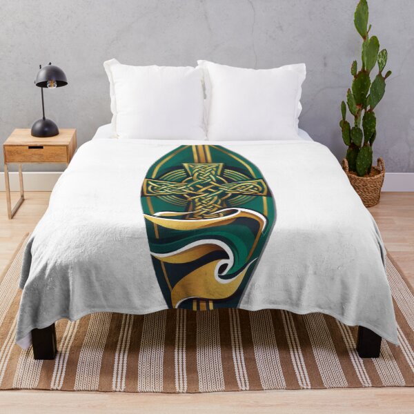 Item preview, Emerald Celtic Surfing Design. Modern Irish / Celtic Cross Surfer Pattern  designed and sold by CELTIC-DESIGNS.
