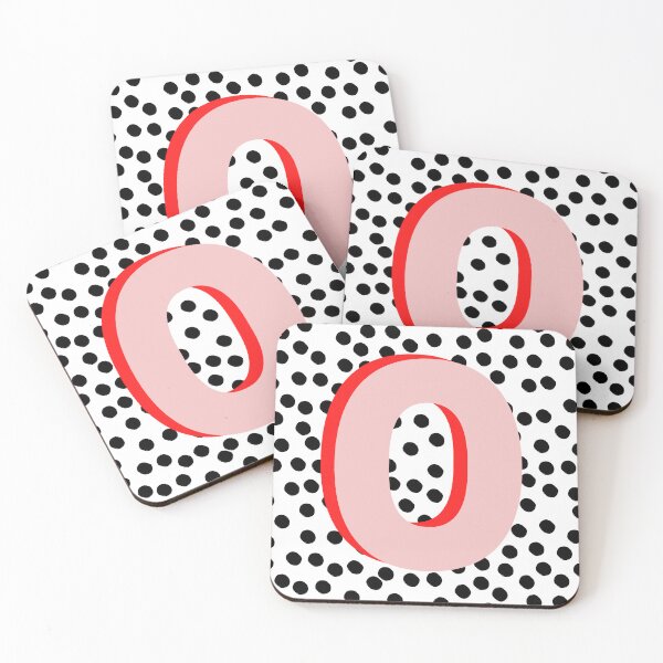 Item preview, Black & White Dalmatian Print Spots With Pink Letter O designed and sold by Laura Dawson.