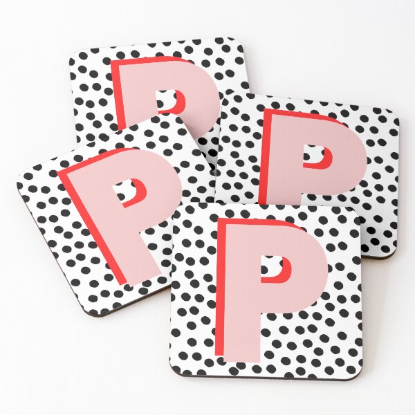 Item preview, Black & White Dalmatian Print Spots With Pink Letter P designed and sold by Laura Dawson.