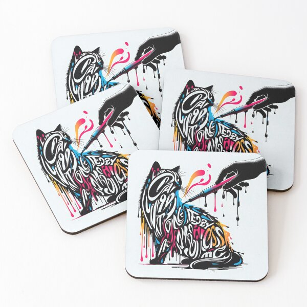 Item preview, Typography Cat Paint Art designed and sold by BubandAika.
