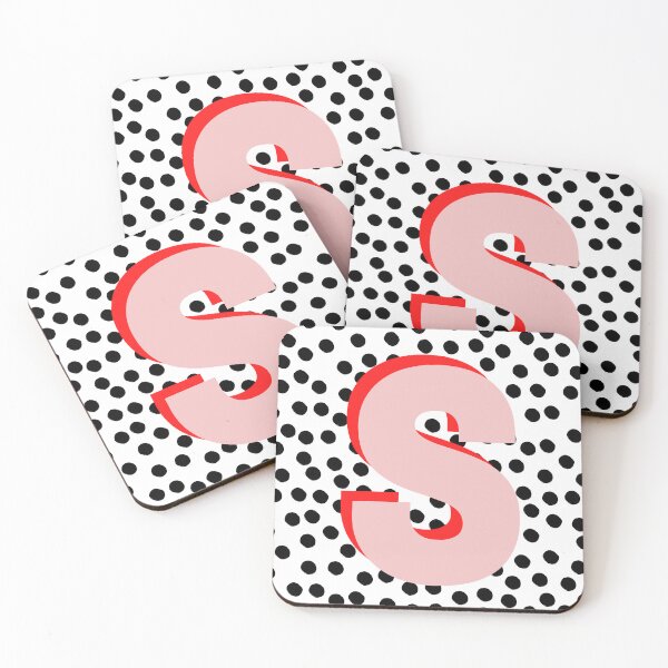 Item preview, Black & White Dalmatian Print Spots With Pink Letter S designed and sold by Laura Dawson.