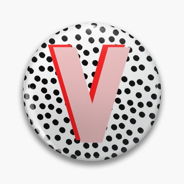 Item preview, Black & White Dalmatian Print Spots With Pink Letter V designed and sold by Laura Dawson.