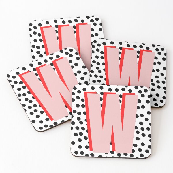 Item preview, Black & White Dalmatian Print Spots With Pink Letter W designed and sold by Laura Dawson.