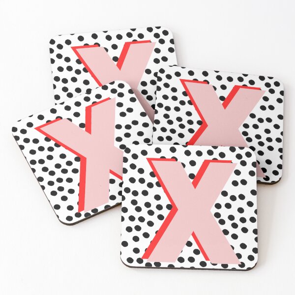 Item preview, Black & White Dalmatian Print Spots With Pink Letter X designed and sold by Laura Dawson.