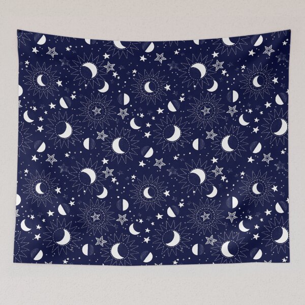 Item preview, Crescent and stars on a dark blue background designed and sold by Alex  Blud.