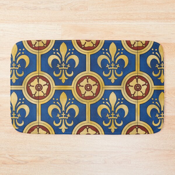 Item preview, Blue and Red Fleur de Lys and Tudor Rose Tile Reproduction designed and sold by MadeByGeeClowes.