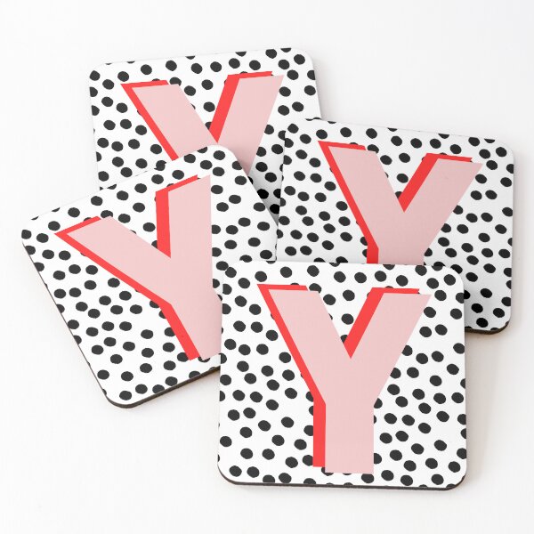 Item preview, Black & White Dalmatian Print Spots With Pink Letter Y designed and sold by Laura Dawson.