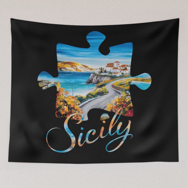 Item preview, Sicily Italy Travel - "Sicilian Adventure: Retro Italy Travel Art" designed and sold by stickercuffs.
