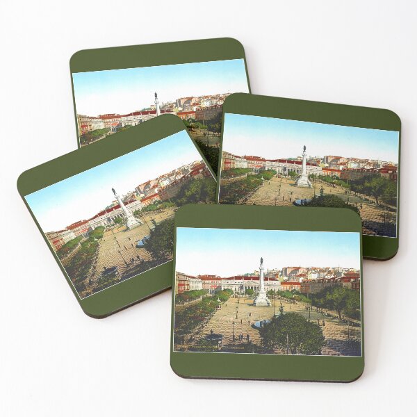 Item preview, Rossio Square Praça de D. Pedro IV Lisbon Portugal 19th Century designed and sold by RocketshipRetro.