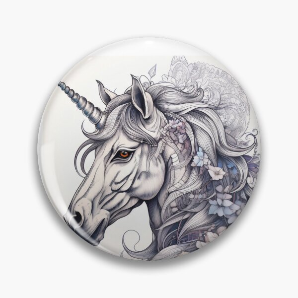 Artikelvorschau, Elegantes Einhorn-Kunstwerk mit Blumen, Wildblumen und neutralen Farben entworfen und verkauft von navitalidesign.
