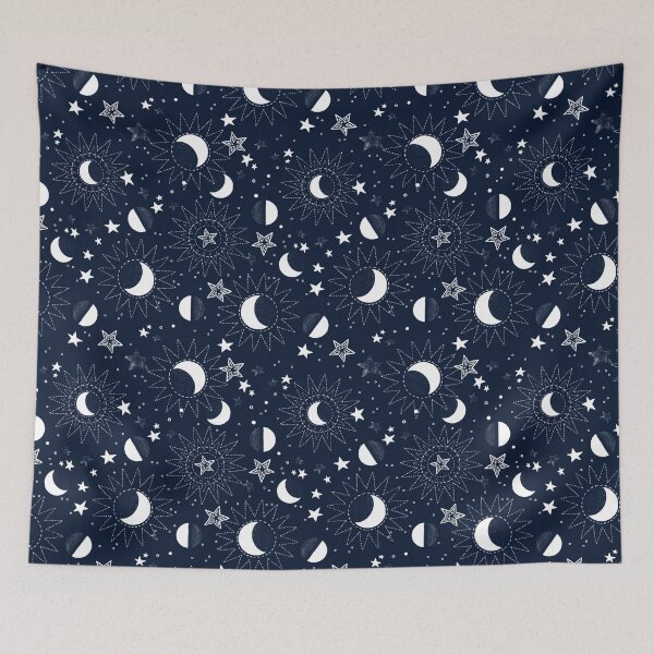 Item preview, Crescent and stars on a blue-black background designed and sold by Alex  Blud.
