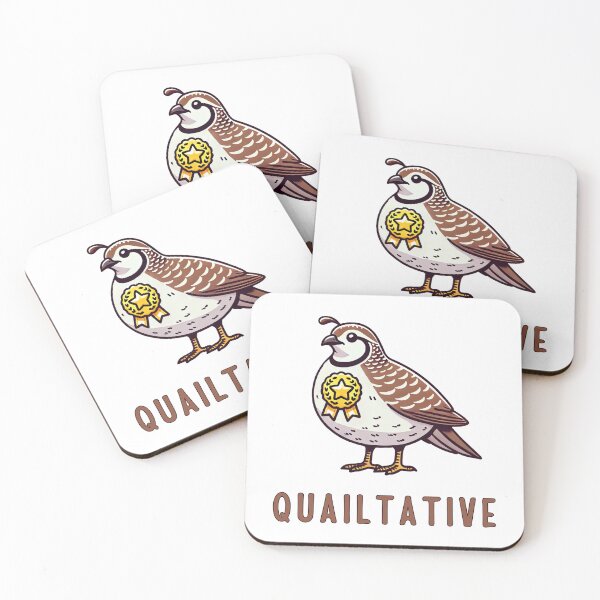 Item preview, Quailtative - quail wordplay, quail pun designed and sold by Funny-Banana.