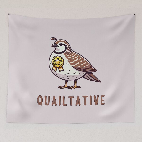 Item preview, Quailtative - quail wordplay, quail pun designed and sold by Funny-Banana.