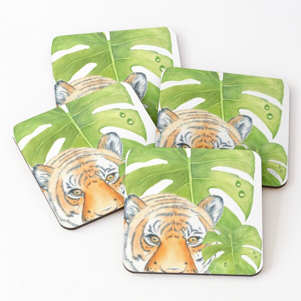 Item preview, WatercolorTiger in the wilderness nature art designed and sold by Yarlseri.