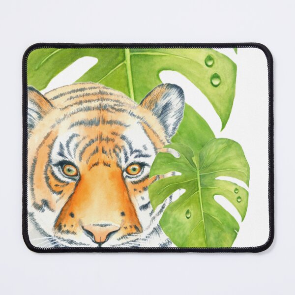 Item preview, WatercolorTiger in the wilderness nature art designed and sold by Yarlseri.