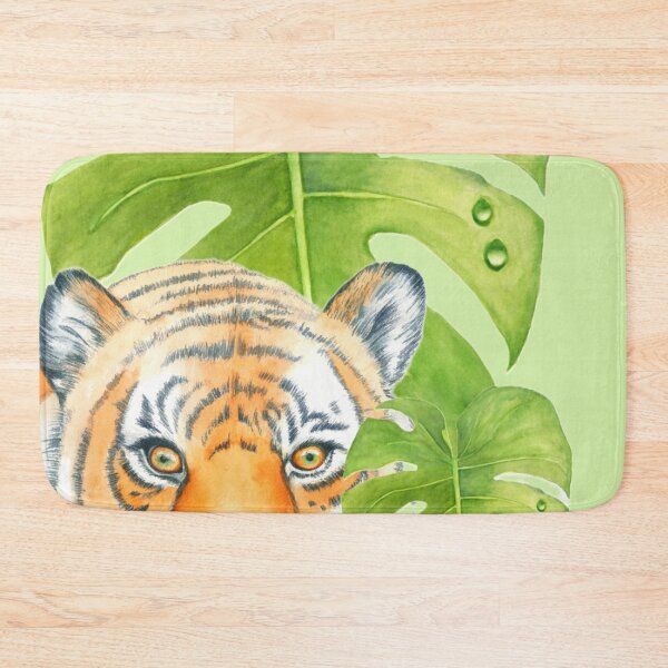 Item preview, WatercolorTiger in the wilderness nature art designed and sold by Yarlseri.