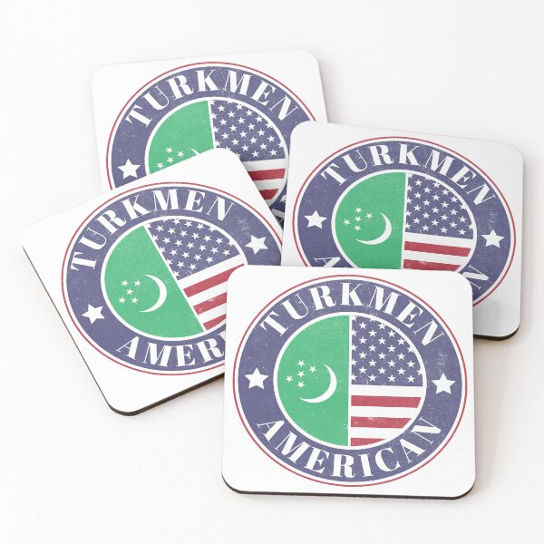 Item preview, Proud Turkmen-American Badge - Turkmenistan Flag designed and sold by chrisrivait.
