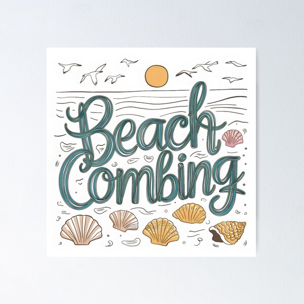 Item preview, Beach Combing Shelling - Seaside Treasures: Metal Detecting Beachcombing Fun" designed and sold by stickercuffs.