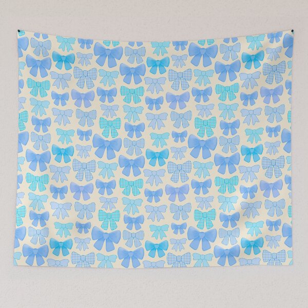 Item preview, Colourful cute girly blue gingham bows designed and sold by Lindsay Marie Patterns.