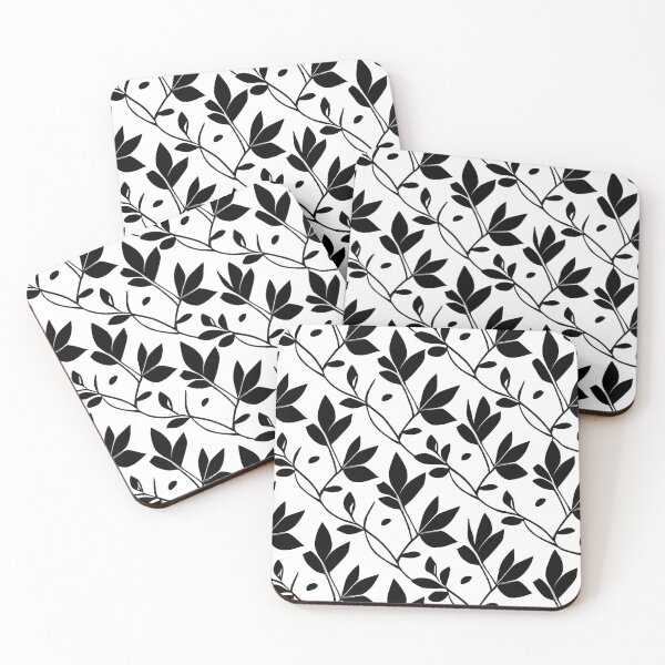 Item preview, Black Border Leaves, Botanical Design Art Pattern designed and sold by Liza36designs.