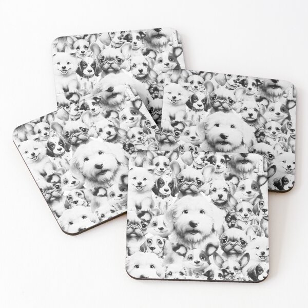 Item preview, Puppies multiplied shades of gray designed and sold by shellkie.
