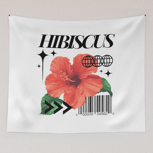 Item preview, Hibiscus Red Flowers with Black Text designed and sold by AveryZi.