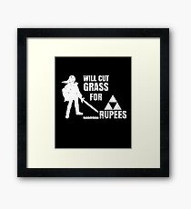 Will Cut Grass For Rupees Gift Framed Print