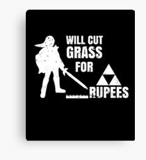 Will Cut Grass For Rupees Gift Canvas Print
