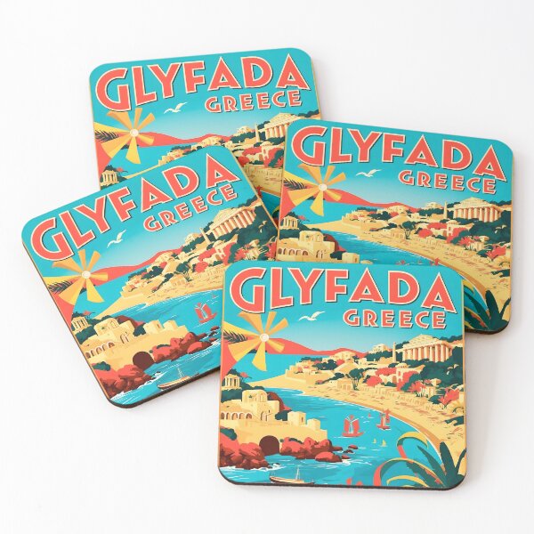 Aperçu de l'œuvre Glyfada Grèce Tourisme Voyage Vintage créée et vendue par TravelersGems.