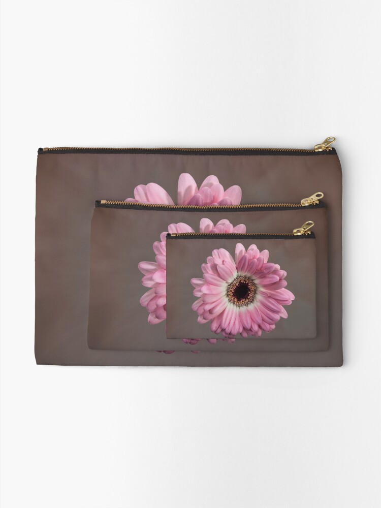Alternate view of Single pink Gerbera Flower Zipper Pouch