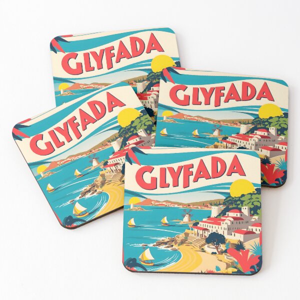 Aperçu de l'œuvre Glyfada Grèce Tourisme Voyage Vintage créée et vendue par TravelersGems.