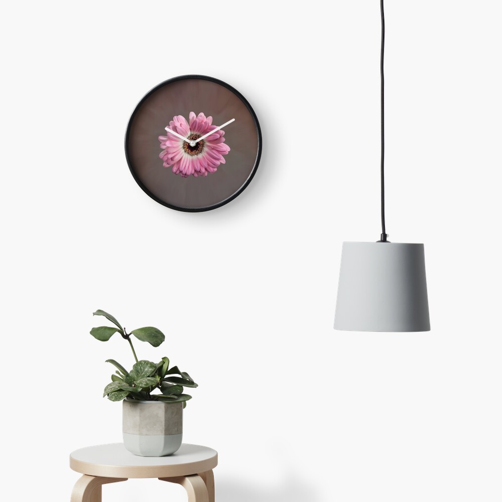Single pink Gerbera Flower Clock