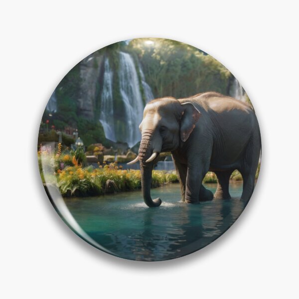Aperçu de l'œuvre Elephant Waterfall Retreat créée et vendue par BlareBlare.