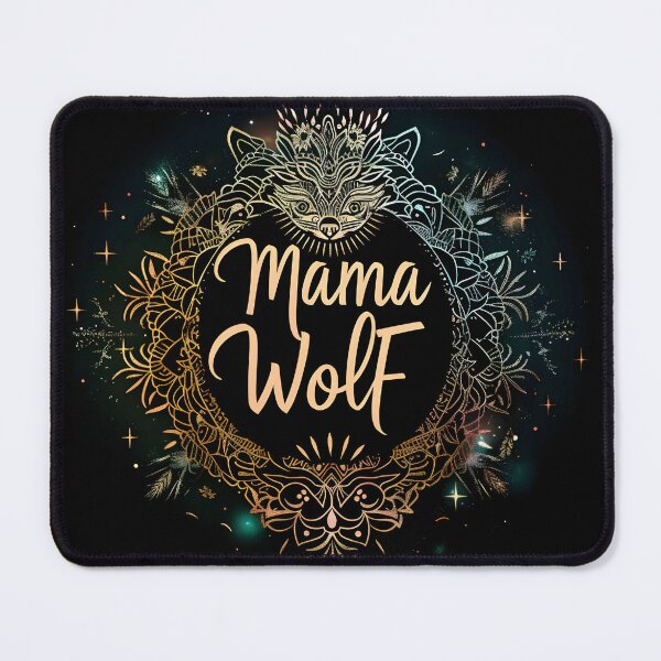 Item preview, Mama Wolf Cute Tribal Rainbow Magical Mandala Round designed and sold by tribalfantasy.