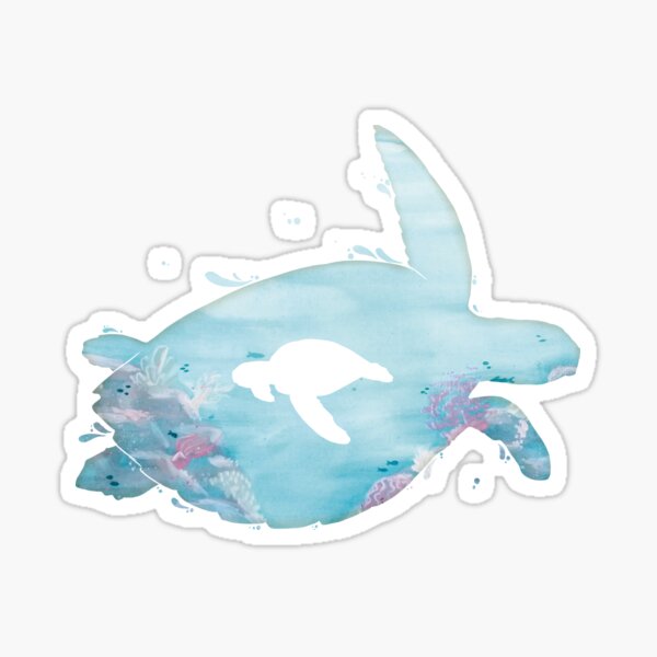 Green Sea Turtle Silhouette Sticker