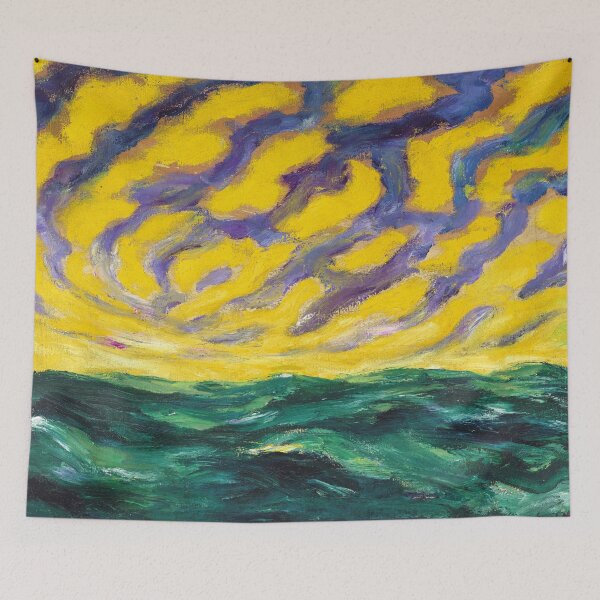 Item preview, Autumn sea with herringbone clouds nautical maritime seascape painting, circa 1911, by Emil Nolde designed and sold by Jéanpaul  Ferro.