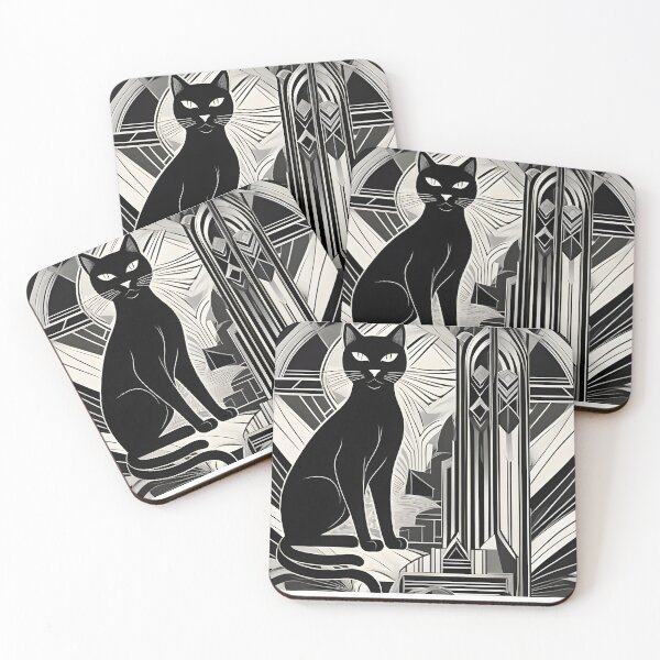 Item preview, Art Deco Black Cat design designed and sold by Soccer4ja9.
