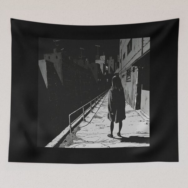Item preview, dismal - black and white horror manga anime girl designed and sold by ForsakenFrames.